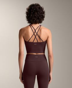 Oysho Майка Comfortlux с чашками и полосками на спине, шоколадный