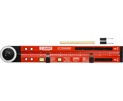 ЗУБР УГЛОМЕР, 500 мм, складной уровень-угломер (34740)