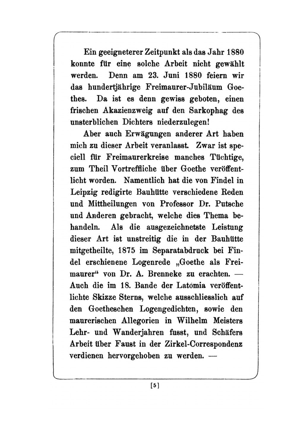 Johan Wolfgang V.Goethe Als Freimaurer. Festschrift Zum 23. Juni 1880, Dem Hundertjährigen Freimaurer-Jubliäum Goethes | J. Pietsch