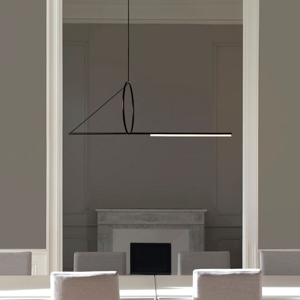 Подвесной светильник SUSPENSION CERCLE ET TRAIT – GRAPHITE SATINE L120