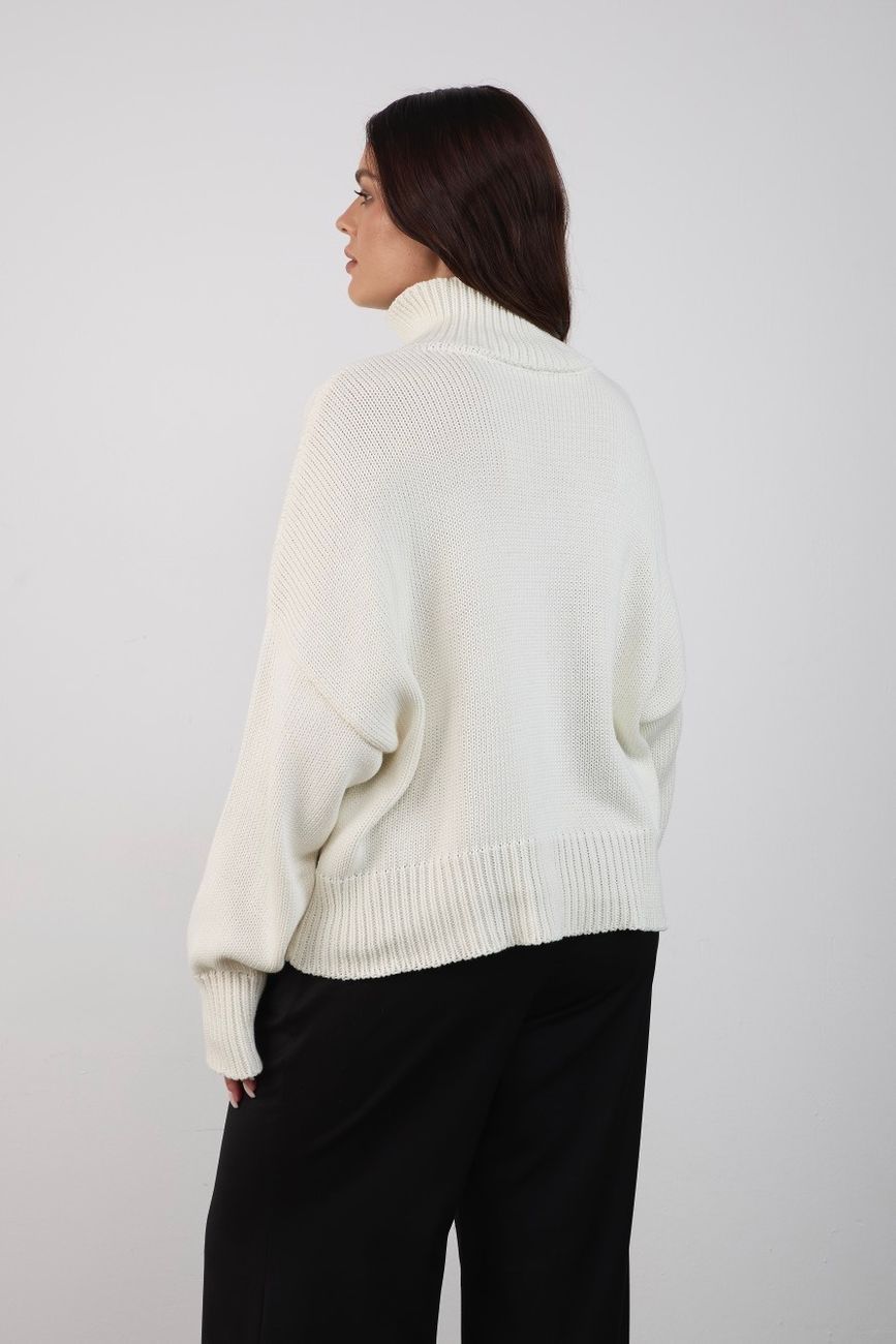 Свитер вязаный, молочный