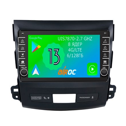 Магнитола для Mitsubishi Outlander XL, Peugeot 4007, Citroen C-Crosser - Airoc AB-2606 (кнопки и крутилки), Android 13, TS20, 6/128Гб, SIM-слот, CarPlay