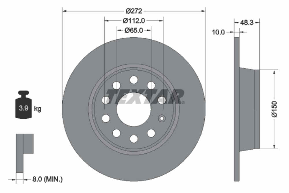 TEXTAR - 92224903-TET - Brake Disc