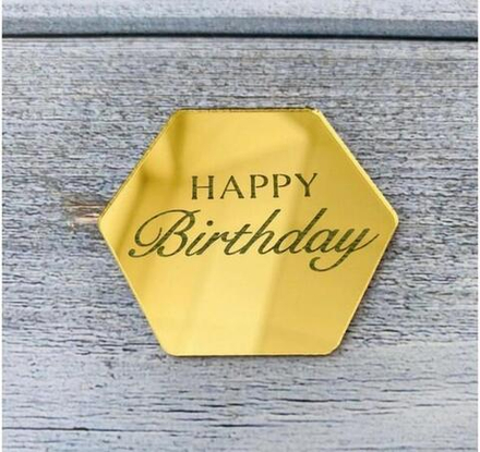 Топпер акриловый "Happy Birthday" D5 см