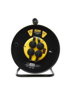 Силовой удлинитель на катушке Inforce 4 гнезда, с/з ПВС 3х1,5 16A 30м IP44 GRANITE ZG 09-15-05