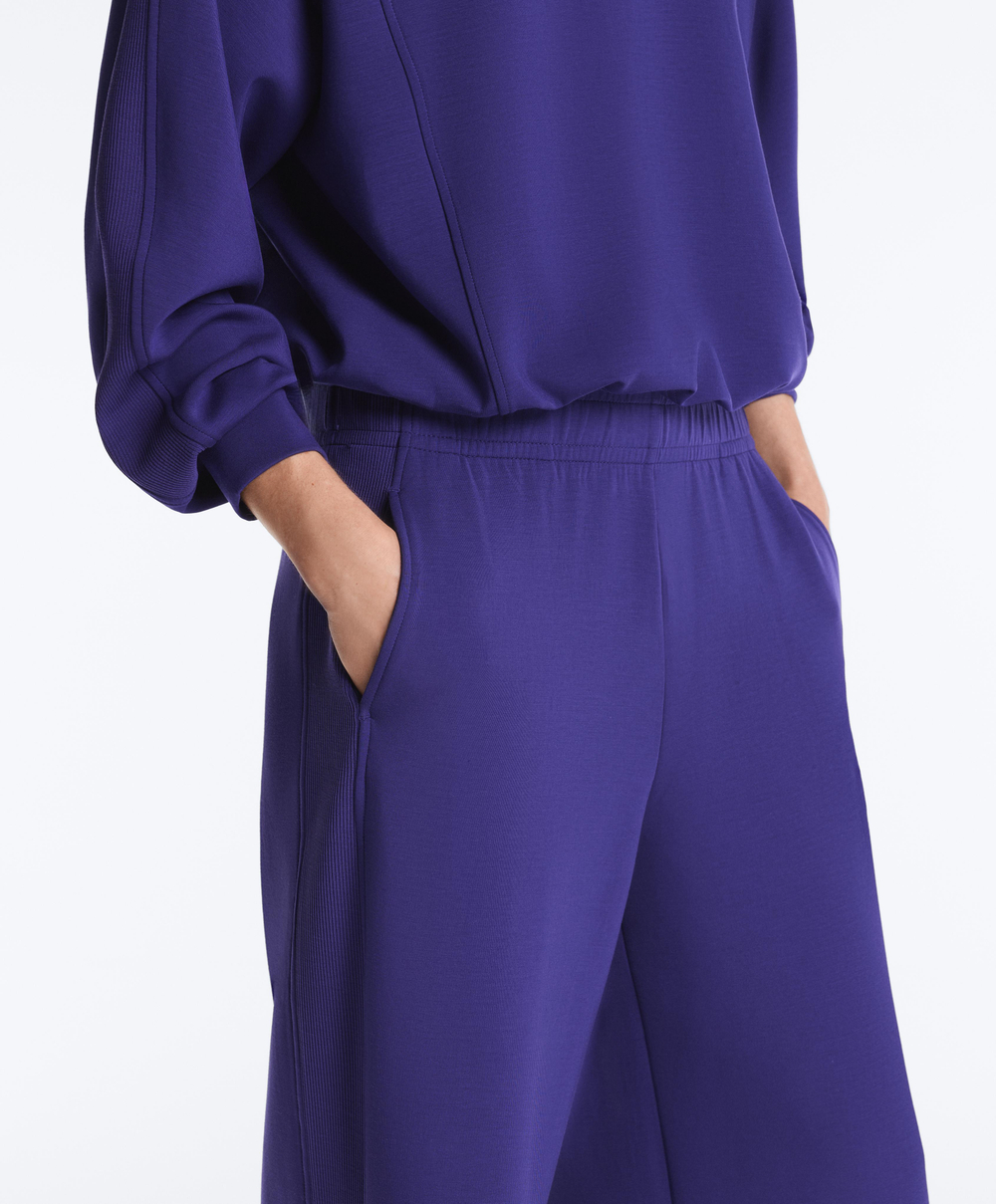 OYSHO Широкие прямые брюки из модала, кобальтовый