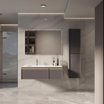 Тумба под раковину Vincea Elise 1200 подвесная, 2 выкатных ящика soft close, серый матовый