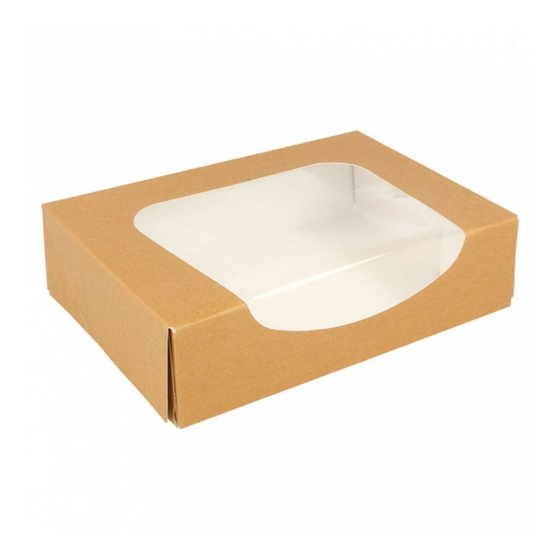 Коробка для суши/макарон с окном 17,5*12*4,5 см, натуральный, 50 шт/уп, бумага, Garcia d