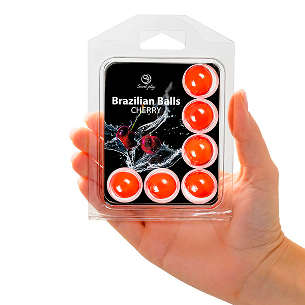 Набор из 6 шариков с массажным маслом с ароматом вишни Secret Play Brazilian Balls