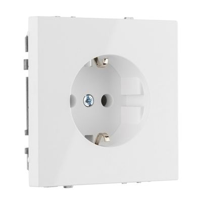 Розетка 16А 250В, пружинные зажимы с заземлением LIREGUS MODERN IKL16-204-01.M/WM белый матированный