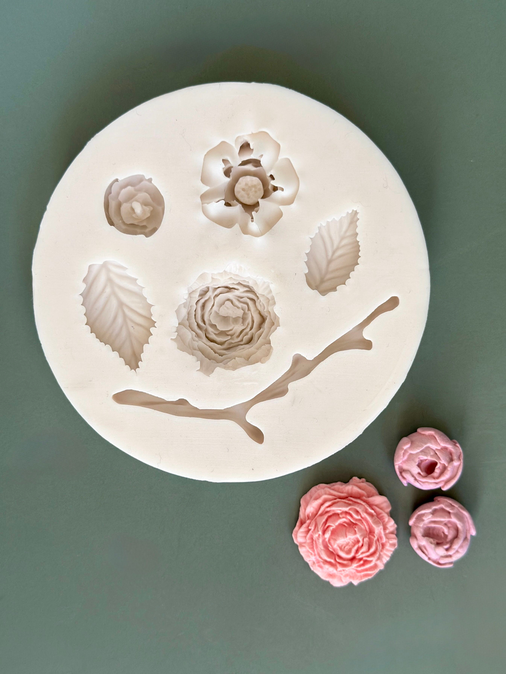 Молд силиконовый для творчества " Японский цветок 2" диаметр молда 9 см / Форма для мыла, воска, гипса и полимерной глины