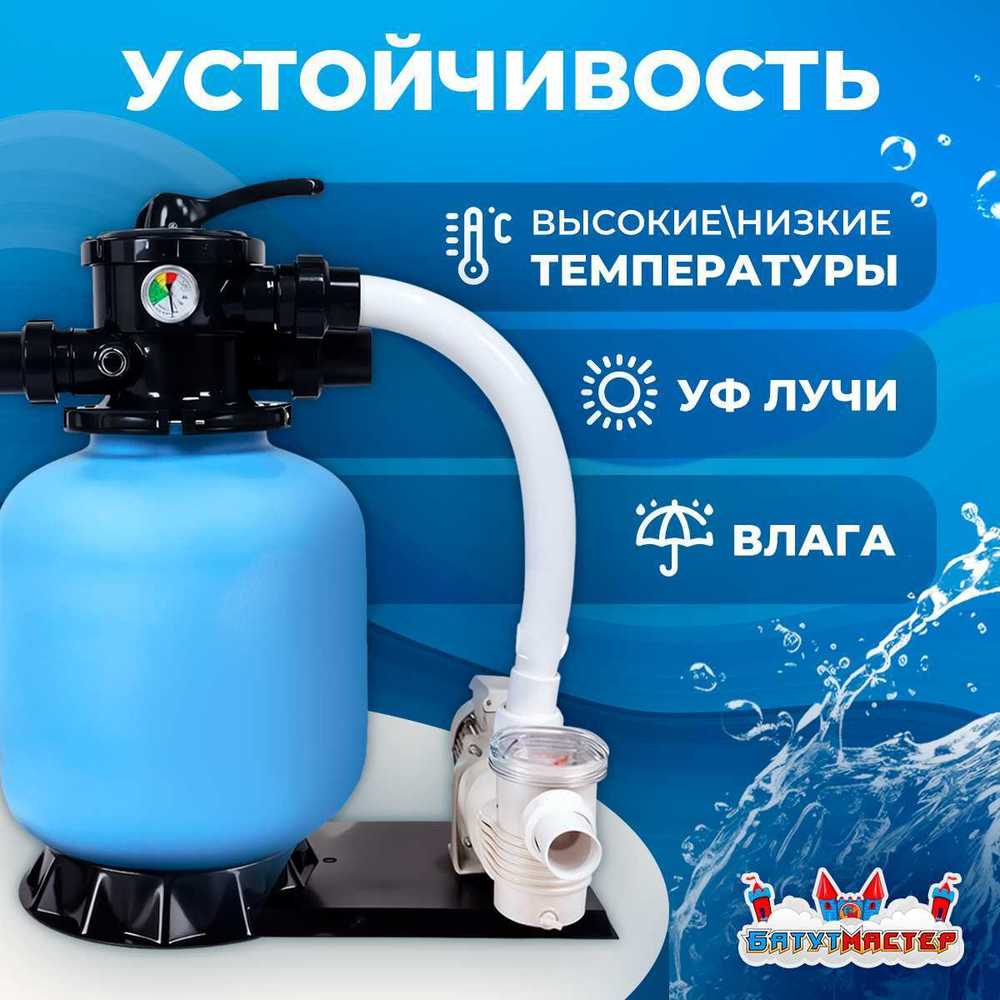 Песочный фильтр P-DYG650YH с насосом 1.2 л.с и дозатором химии для бассейна до 128 м³, до 16000 л/ч