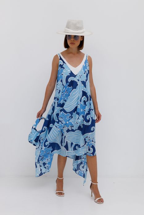 ПЛАТЬЕ СЭВАНА ГОЛУБОЙ ПРИНТ