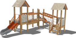 Детский городок Тула (стойки дуб, паттерн Vector)
