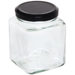 Банка для продуктов стеклянная 280 мл с винтовой крышкой, квадратная
