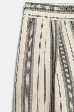 ZARA БРЮКИ В ПОЛОСКУ В ПИЖАМНОМ СТИЛЕ — ZW COLLECTION, ЭКРЮ/ЧЕРНЫЙ