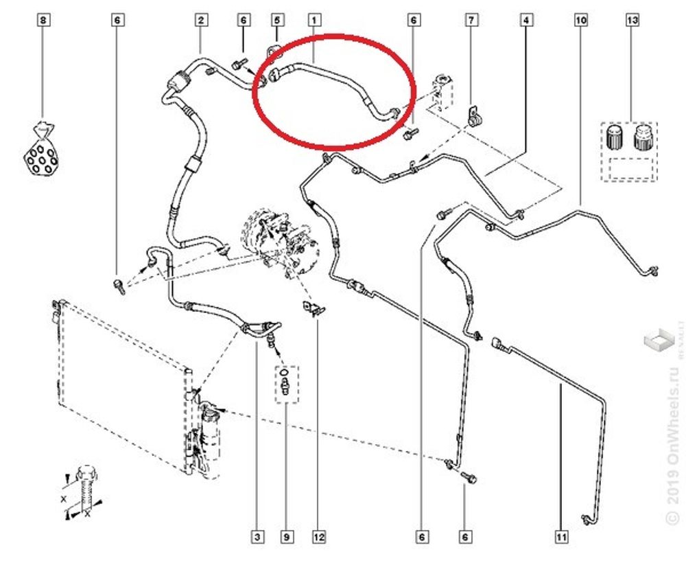 Трубка кондиционера Renault Duster с 2013 г. (Renault)