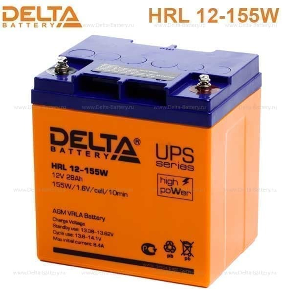 Аккумуляторная батарея Delta HRL 12-155W (12V / 28Ah)