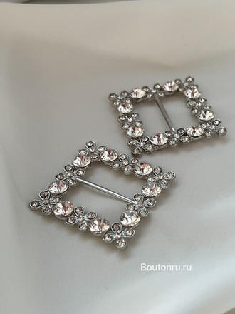 Пряжка квадратная стразы