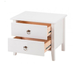 Dipriz Тумба прикроватная Боцен из сосны, 2 ящика, белый