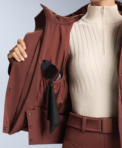 Oysho Водонепроницаемая куртка с карманами Primaloft® Feel the Performance TM SKI, терракотовый