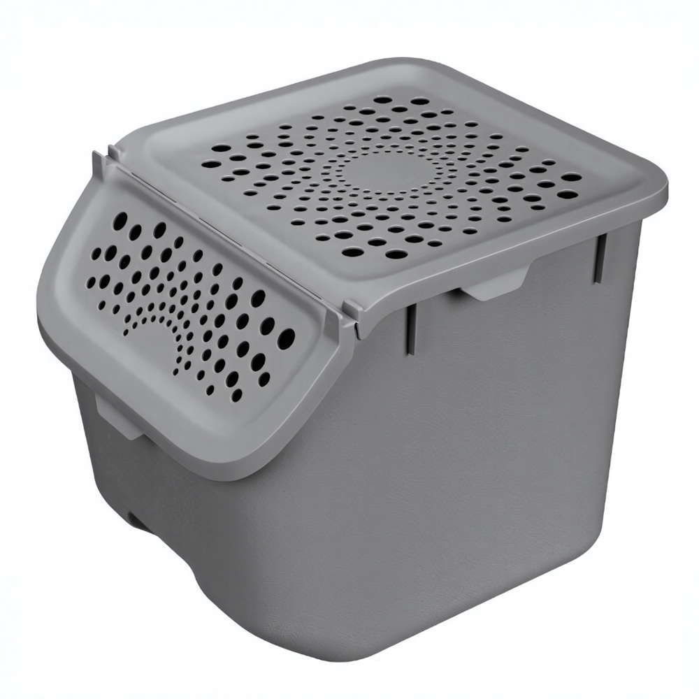 Контейнер для овощей 11,3л, 275х240х240 мм (серый)