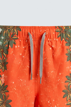ZARA ДЛИННЫЕ ПЛАВКИ С ЦВЕТОЧНЫМ ПРИНТОМ, КОРАЛЛОВЫЙ