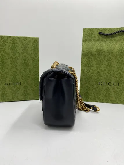 Мини-сумка на плечо женская Gucci GG Marmont черный