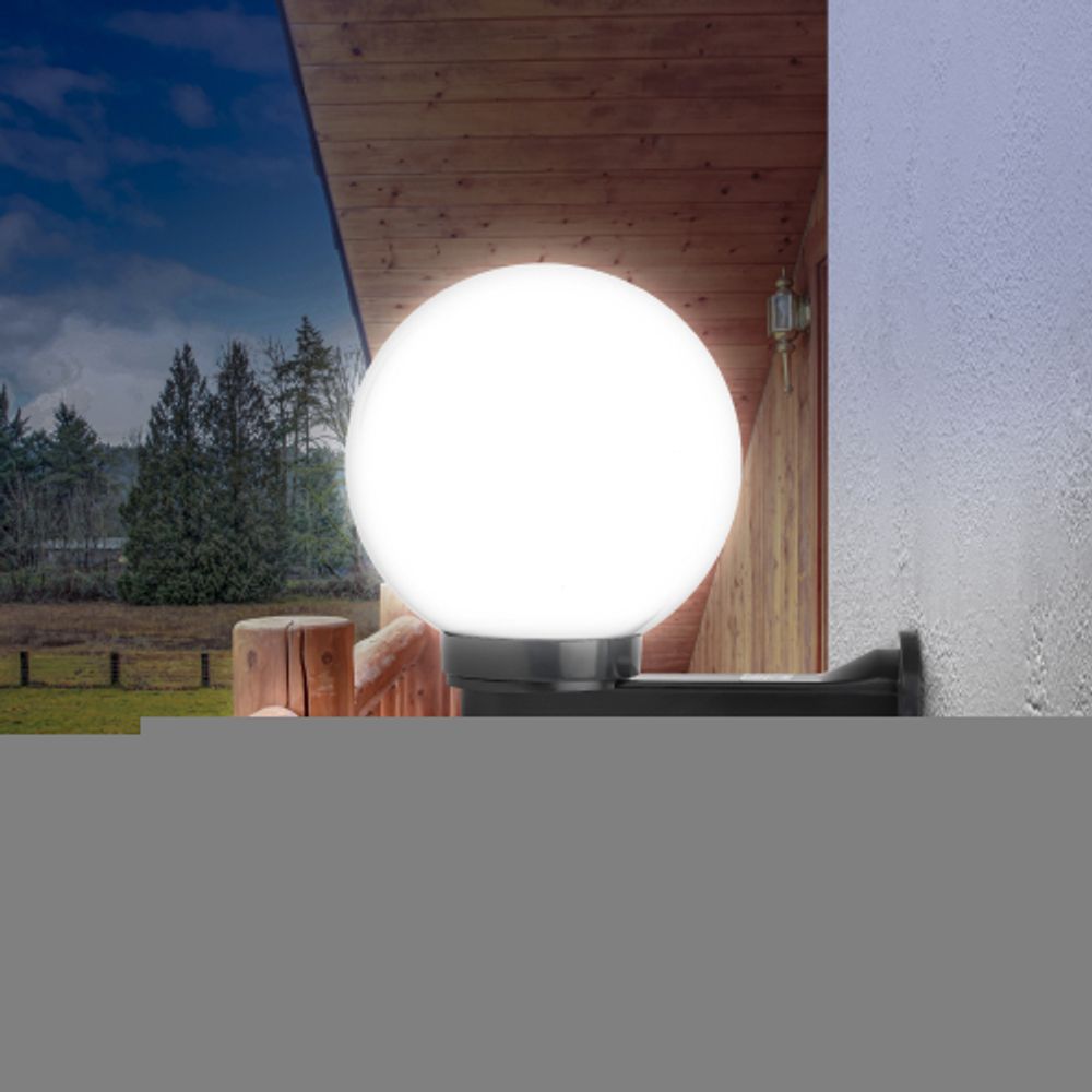 Садово-парковый светильник ЭРА НБУ 01-60-201 шар опаловый настенный IP44 Е27 max60Вт d200mm