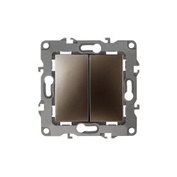 12-1106-13 ЭРА Переключатель двойной, 10АХ-250В, IP20, Эра12, бронза | Эра 12 Бронза