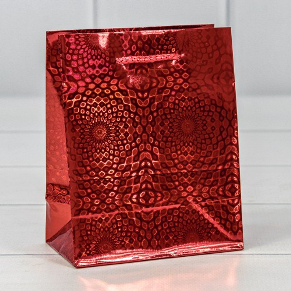 Пакет подарочный 12х15х6см Голография (Микс)