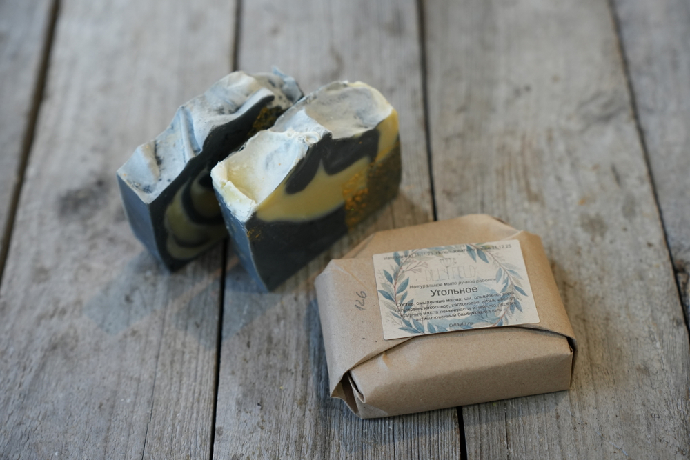 Угольное, мыло натуральное