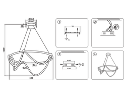 Ambrella Подвесной светодиодный светильник с пультом Line FL10503