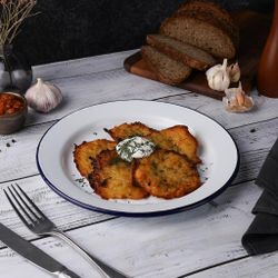 Тарелка d 26 см h2,3 см Blue Rim эмалированая сталь SUNNEX [1]