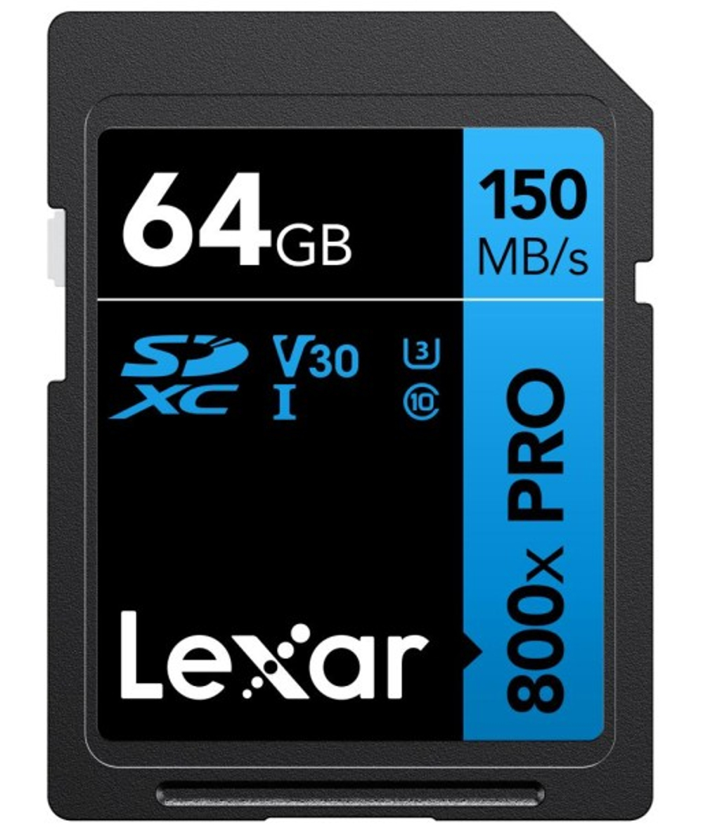 Карта памяти Lexar High-Performance 800xPro Blue SDXC 64GB UHS-I U3 V30, R 150 МБ/с