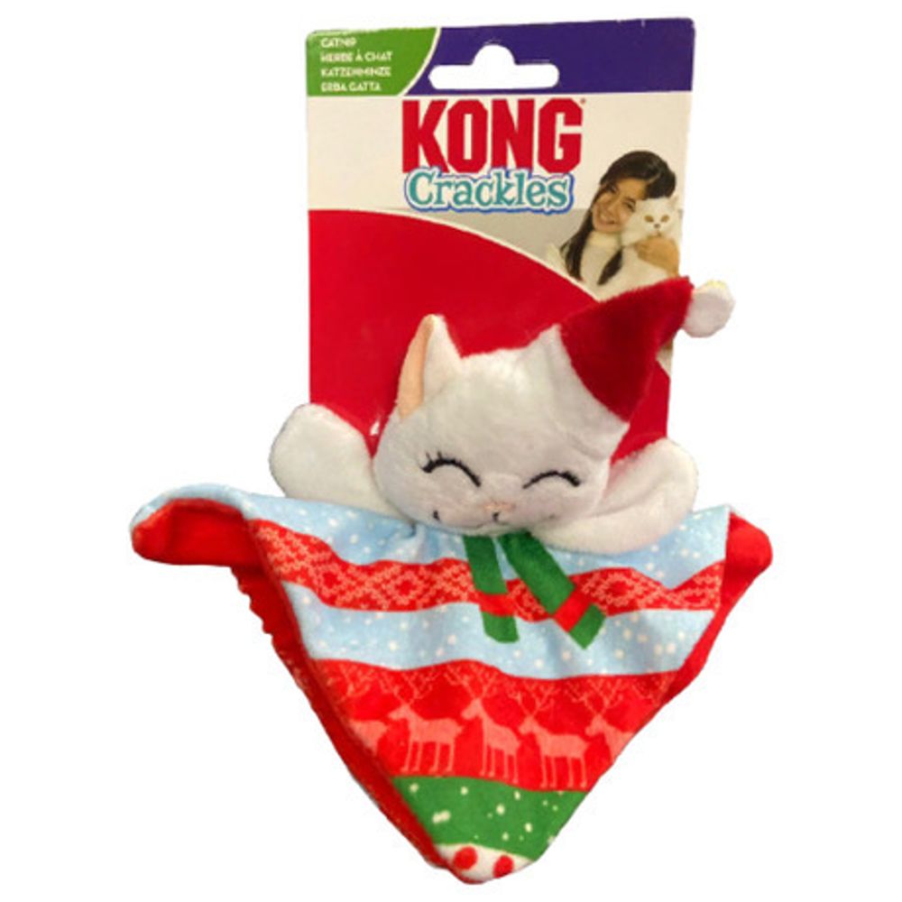 Игрушка для кошек Kong Holiday Котенок-санта 17см, с кошачьей мятой, в ассортименте