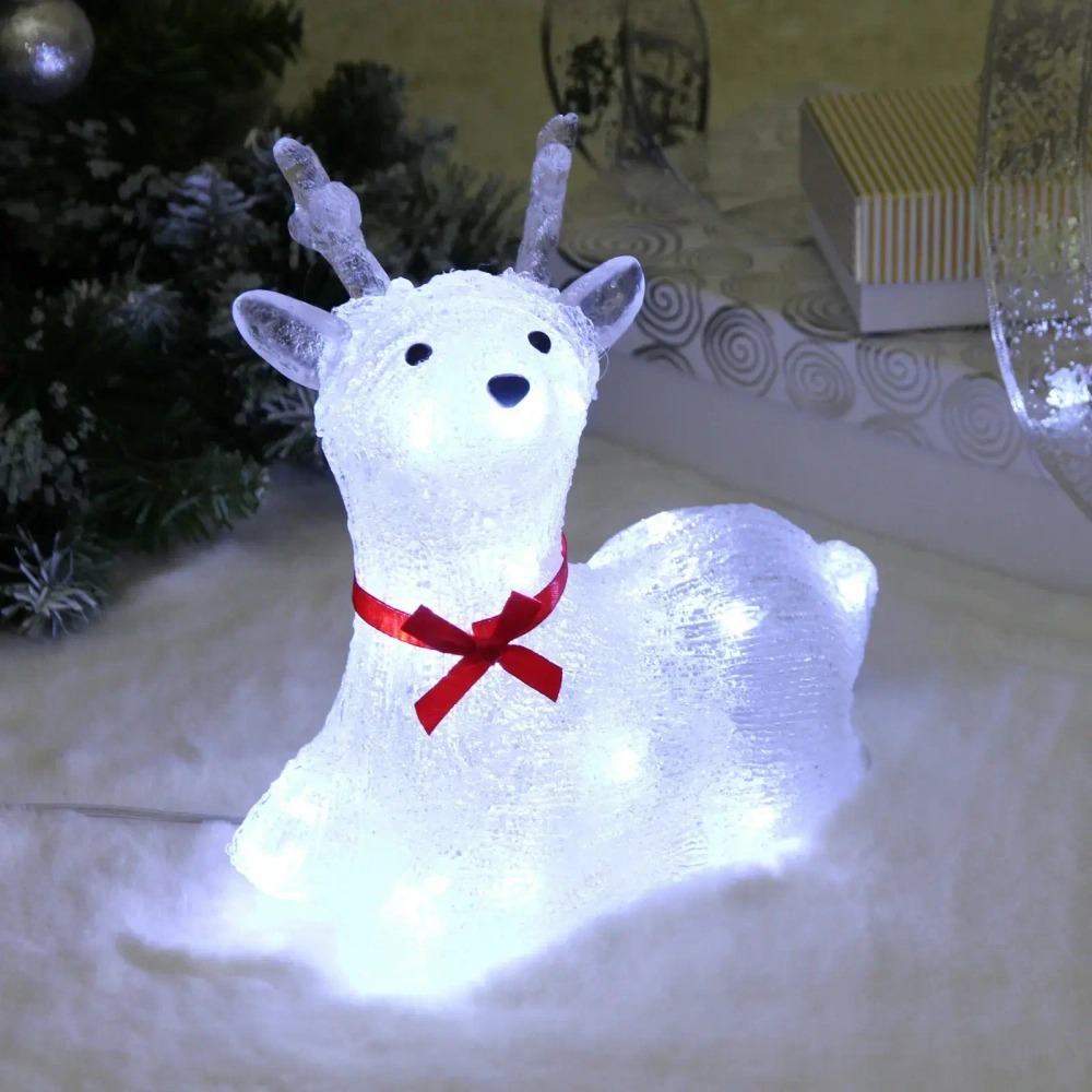 Фигура светодиодная «Счастливый Оленёнок» 23х15х21 см, 20 ламп LED