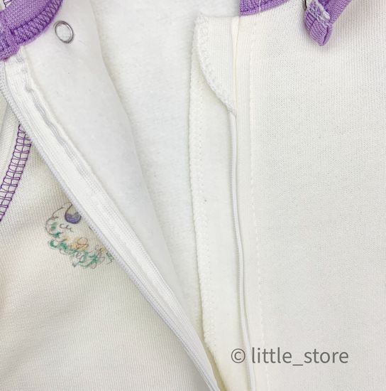 Комбинезон утепленный "Зайкины истории" молочный с лиловым