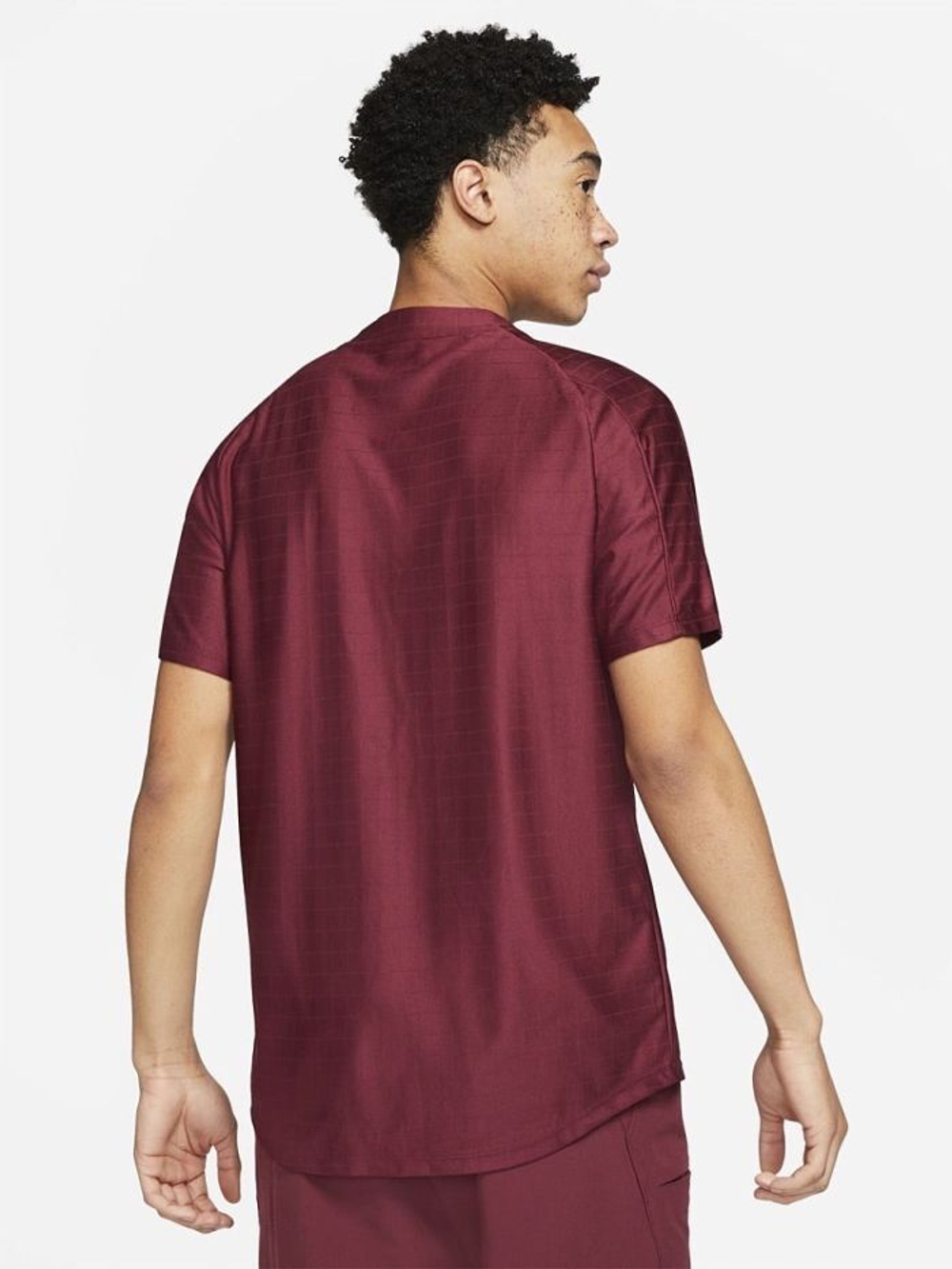 Мужское теннисное поло Nike Court Dri-Fit Advantage Polo - dark beetroot/dark beetroot/white