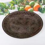 Ляган плоский 42см коричневый Риштанская Керамика