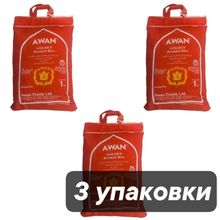 Рис Awan Басмати Golden пропаренный 1 кг, 3 шт