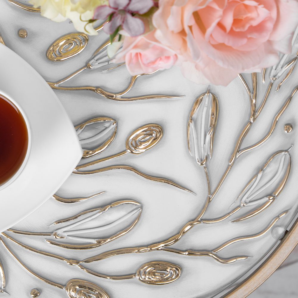 Столик декоративный Oliva Branch (Олива Бранч) Айс Мраморное золото