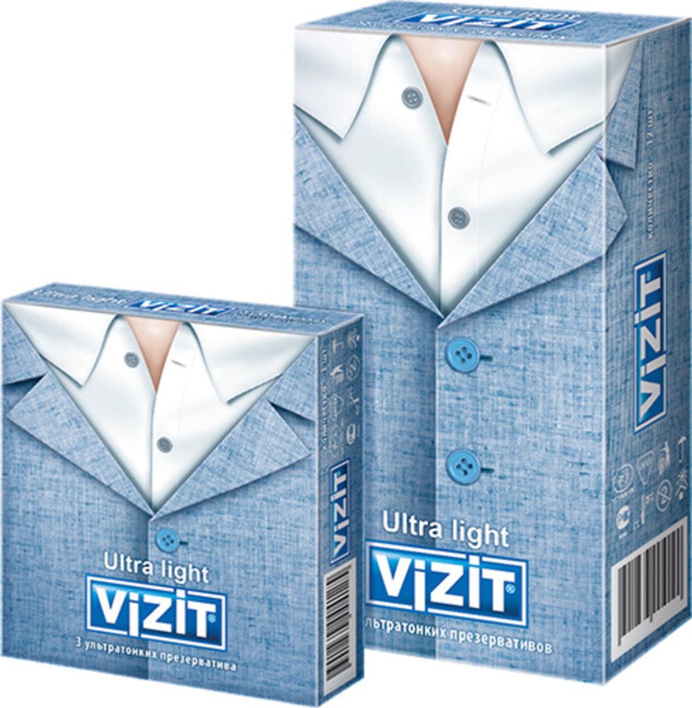 Презервативы VIZIT Ultra Light Ультратонкие (12 шт)