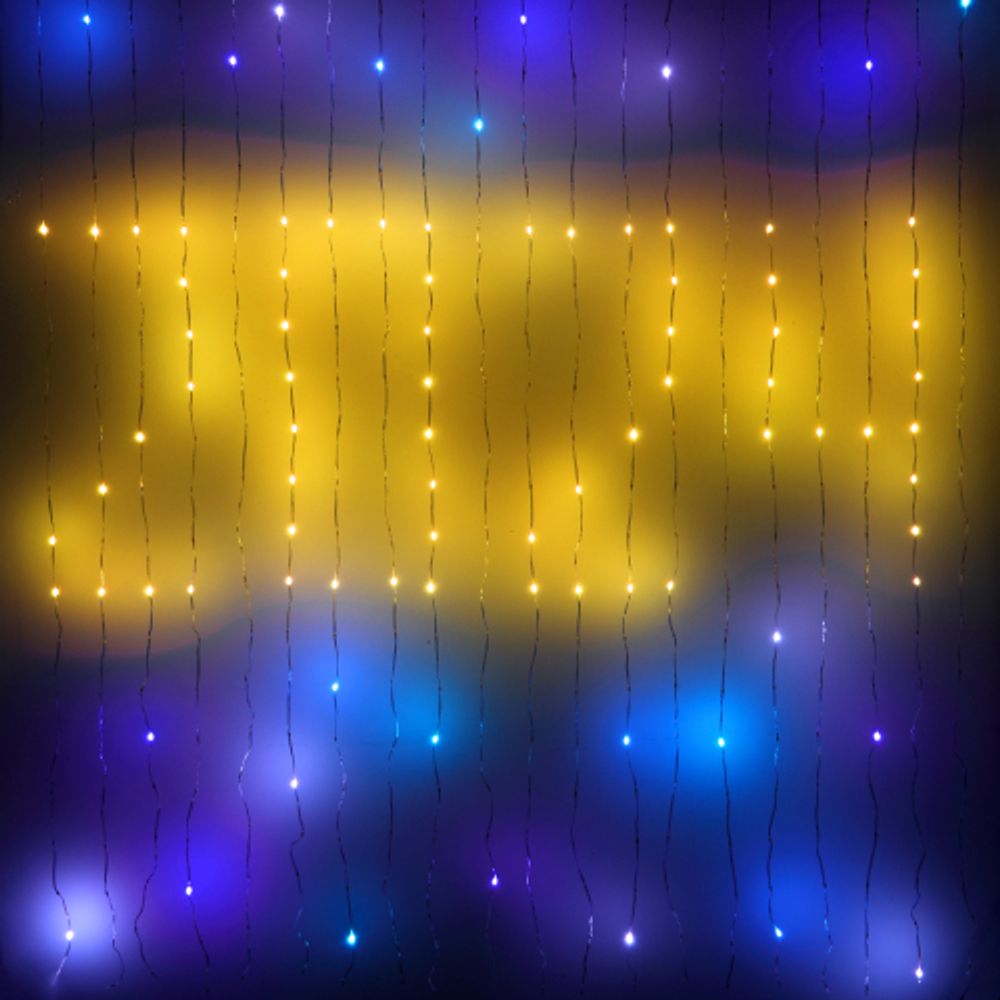 Светодиодная новогодняя гирлянда ЭРА ERASG -02 умная занавес RGB 2*2 м управление через мобильное приложение | Гирлянды