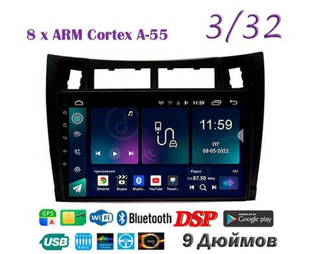 Topway TS18 3+32GB 8 ядер для Toyota Vitz 2005-2010