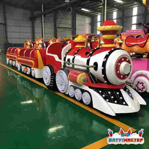 Безрельсовый поезд «Алый самоцвет» 2 вагона, 13 мест, прогулочный