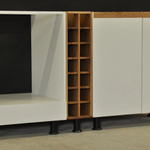 Кухонный напольный модуль для бутылок 20х60х85, Валенсия, со столешницей, винный шкаф на ножках, массив дуба, Dipriz