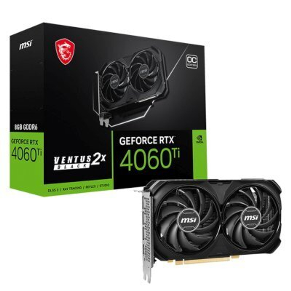 Видеокарта MSI nVidia GeForce RTX 4060 Ti Ventus 2X Black 8G OC