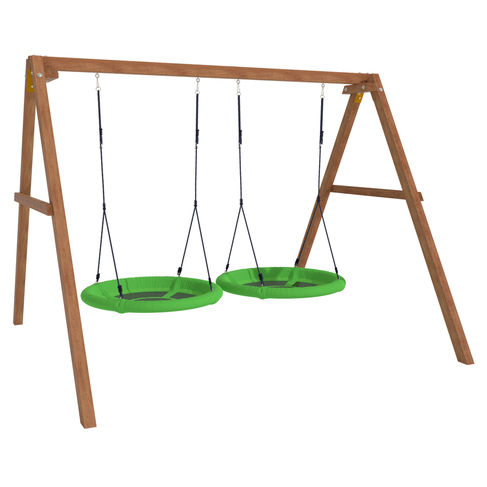 Деревянные качели с двумя качелями гнездо Свиби