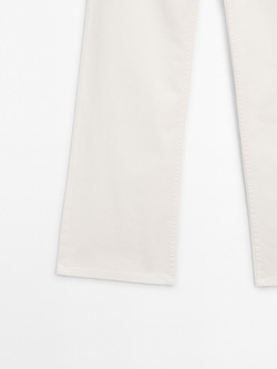 Massimo Dutti Джинсовые брюки прямого кроя с карманами, кремовый